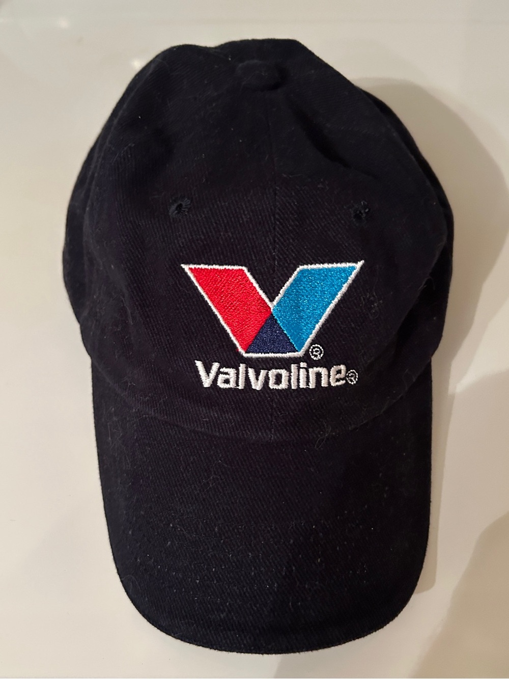 Valvoline Black Baseball Cap with Red & Blue Logo